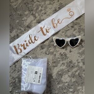 Bride to Be Sash, Heart Sunglasses & Veil